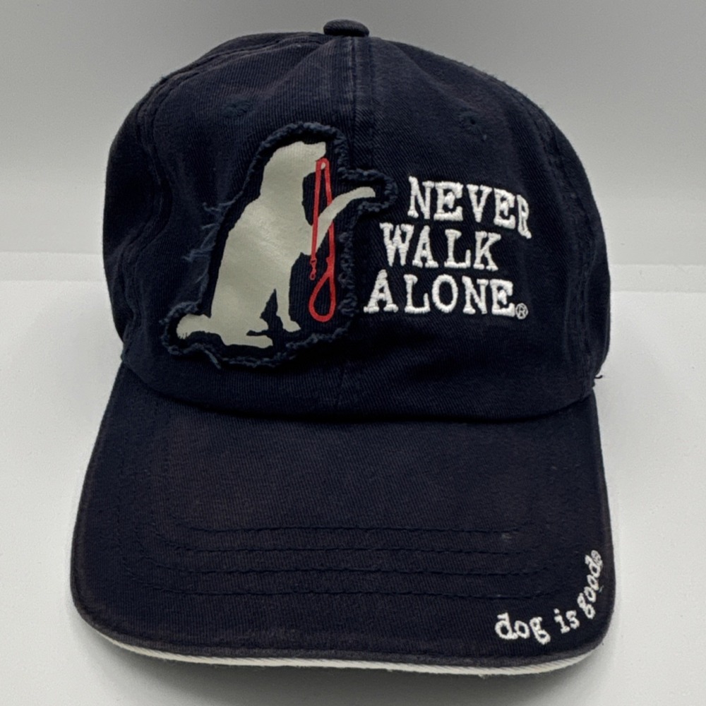 Dog Is Good Adjustable Baseball Cap Navy Blue Men Dog Never Walk Alone